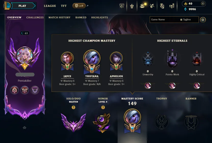 ADC/FILLπ₯LVL63 Master 320LP 62%WR Handleveledπ106Champs 20Skins x2 Mythicβ
Lifetime Ownership Guarantee - Never Taken Back