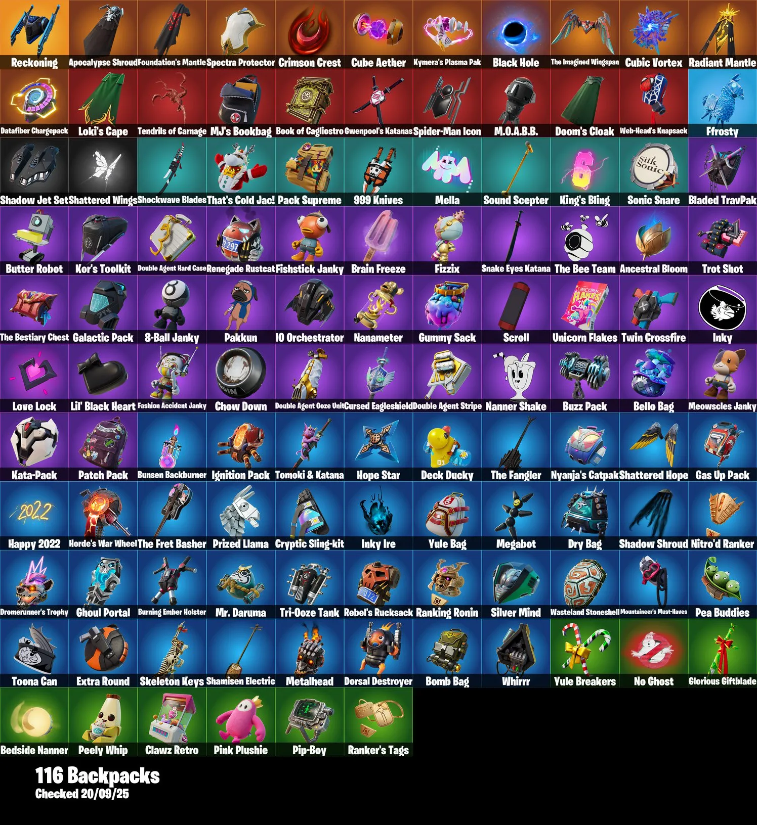 F1140 112 Skins – Sultura, Fixer, Reckoning, Snowtooth, Cymitar, Spider-Man, War Machine, Gwenpool, Carnage 