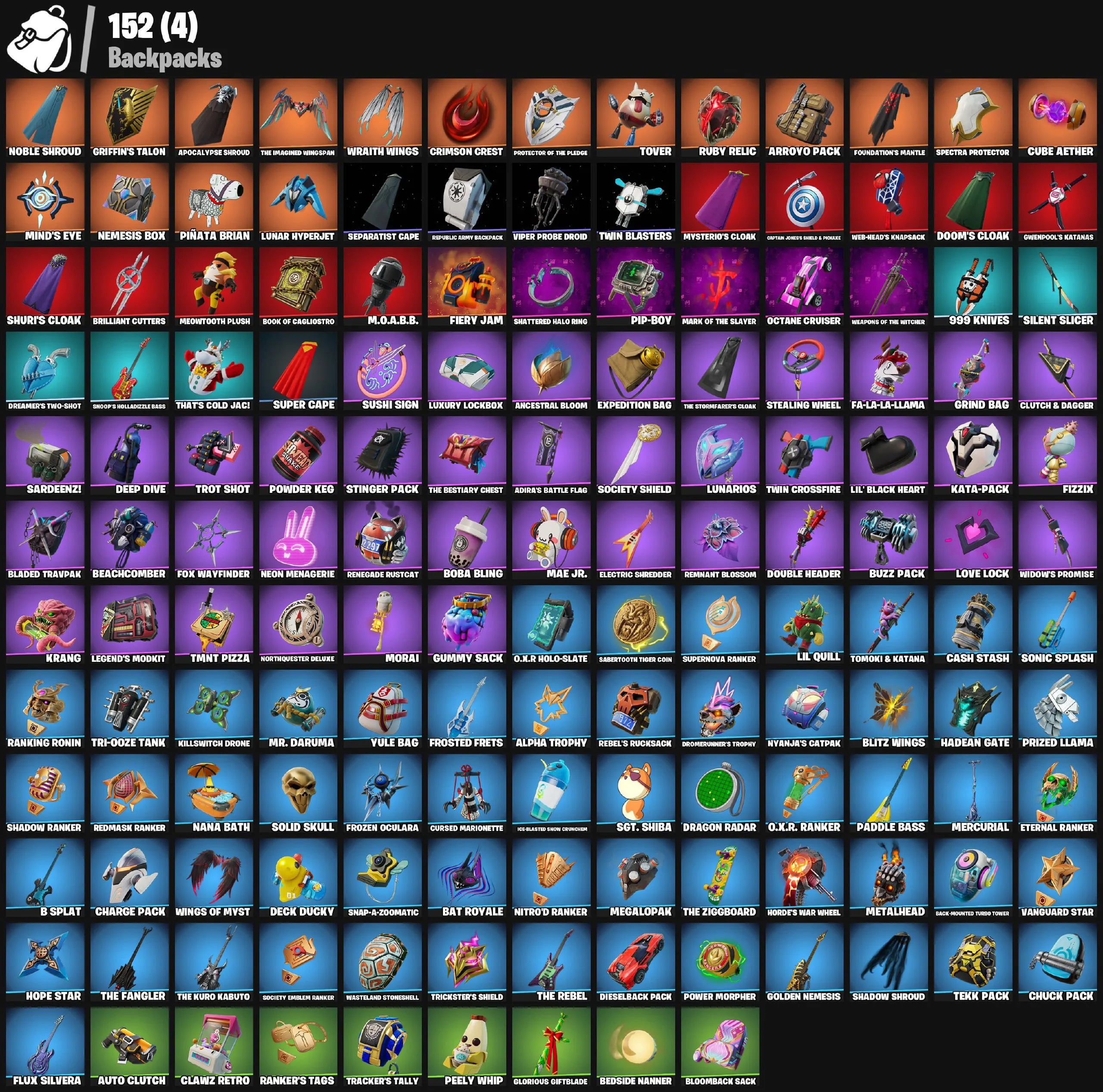 F1188 77 Skins| Ronin, The Ageless, Omegarok, The Foundation, Spectra Knight, Peelverine, Spider-man, Darth Vader, Doom Slayer, Gwenpool, War Machine, Doctor Strange, Mysterio & More 