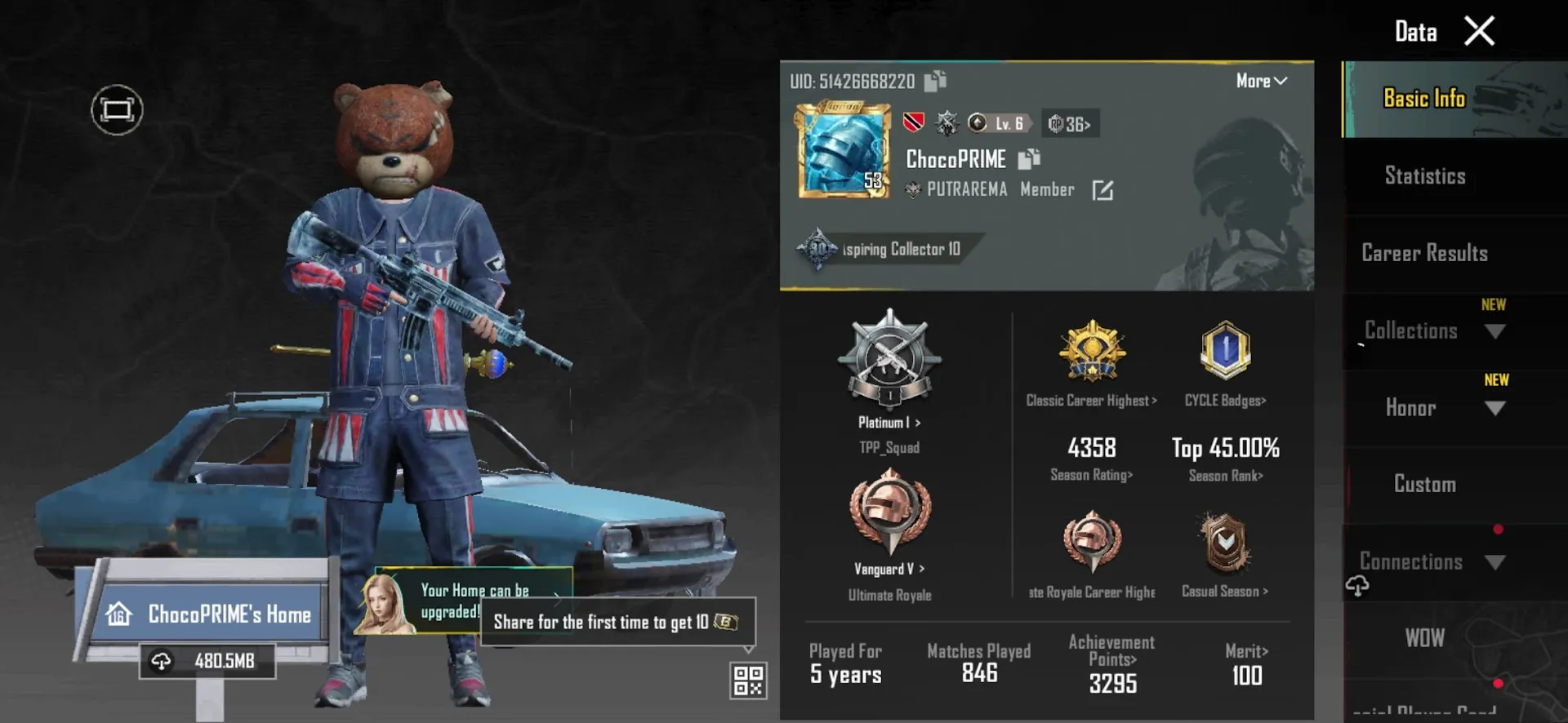 PGM535 Overachiever Title | Glacier M416 Lv2 | Mythic & Legendary Fashion | Permanent Emotes