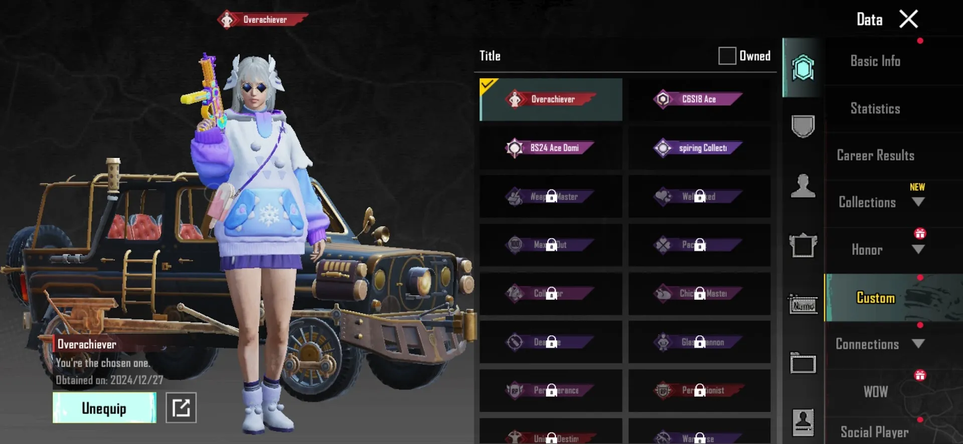 PGM542 UMP45 LV3, Mythic Sets, Bizon, RP MAX, ACE Asia, Unique Vehicle Skins 