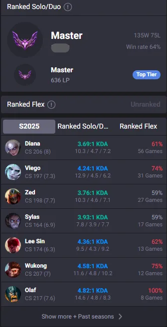 🔥LVL63 Master 555LP 64%WR Handleveled💎50Champs 26Skins 2Mythics 21Chromas✅Lifetime Ownership Guarantee - Never Taken Back