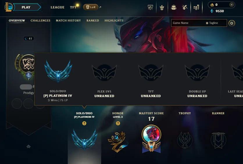 S13-1 Plat 1🔥Now Platinum 4 75LP (3W/1L)💎Name Changeable✅Lifetime Ownership Guarantee - Never Taken Back