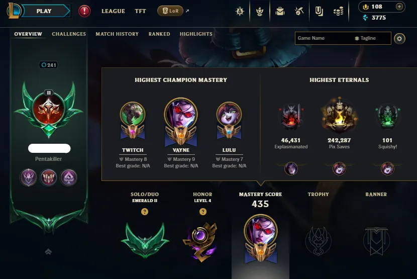 š„LVL241 Emerald 2 59LPš135Champs 86Skinsā
Lifetime Ownership Guarantee - Never Taken BackāName ChangeablešEmerald Rewards