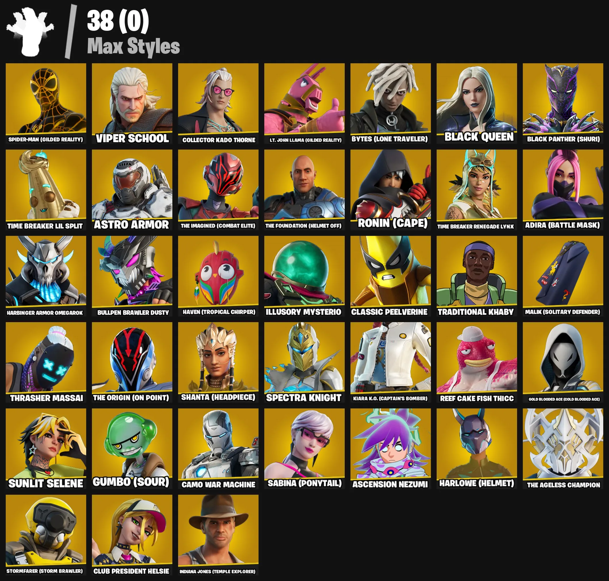 F1188 77 Skins| Ronin, The Ageless, Omegarok, The Foundation, Spectra Knight, Peelverine, Spider-man, Darth Vader, Doom Slayer, Gwenpool, War Machine, Doctor Strange, Mysterio & More 