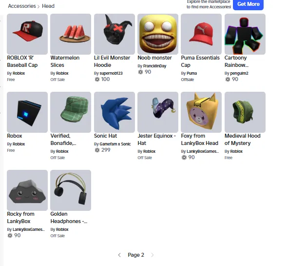 RBL2703 Headless Horseman | Angel's Head Wings | Gothic Crown Halo | Spiky Cap | 45 Robux | Premium Hats | Over 30 Cosmetics