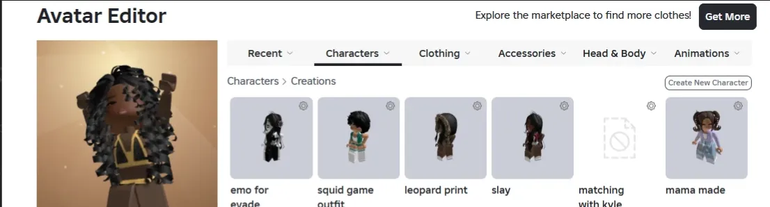 RBL2845 6.6K+ Robux Spent Stylish Avatar Multiple Custom Characters Squid Game Outfit Emo For Evade Leopard Print Slay Looks (G)
