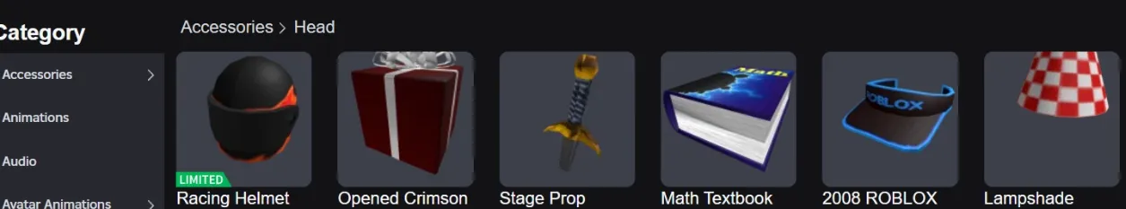 RBL2904 star 2.700+ RAP 2008 Kurulum Limited Hesap Racing Helmet Opened Crimson Stage Prop Math Textbook 2008 ROBLOX Lampshade (G)