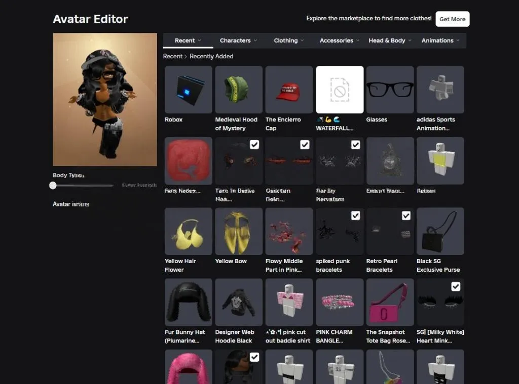 RBL2920 (EMAIL YOK) 11.3k+ Robux Totali Hesap Robox Medieval Hood of Mystery The Encierro Cap Black Bandana Y2K Oversized Cat Eye  (G)