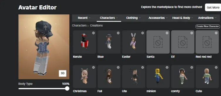 RBL2930 12.2k+ Robux Totali Hesap Kenzie Blue Easter Santa Elf Red Red Red Christmas Fall Ute Minion Comfy Cute Characters (G)