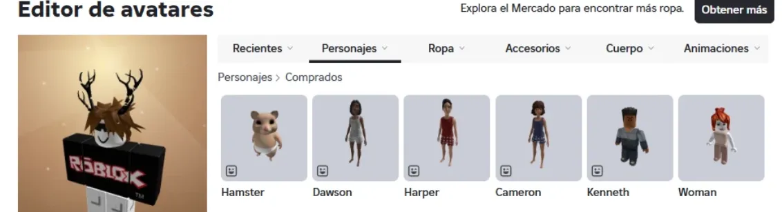 RBL2944 6.6K Robux Spend Total Account with Hamster, Dawson, Harper, Cameron, Kenneth, Woman and Custom 2017 Avatar Creations