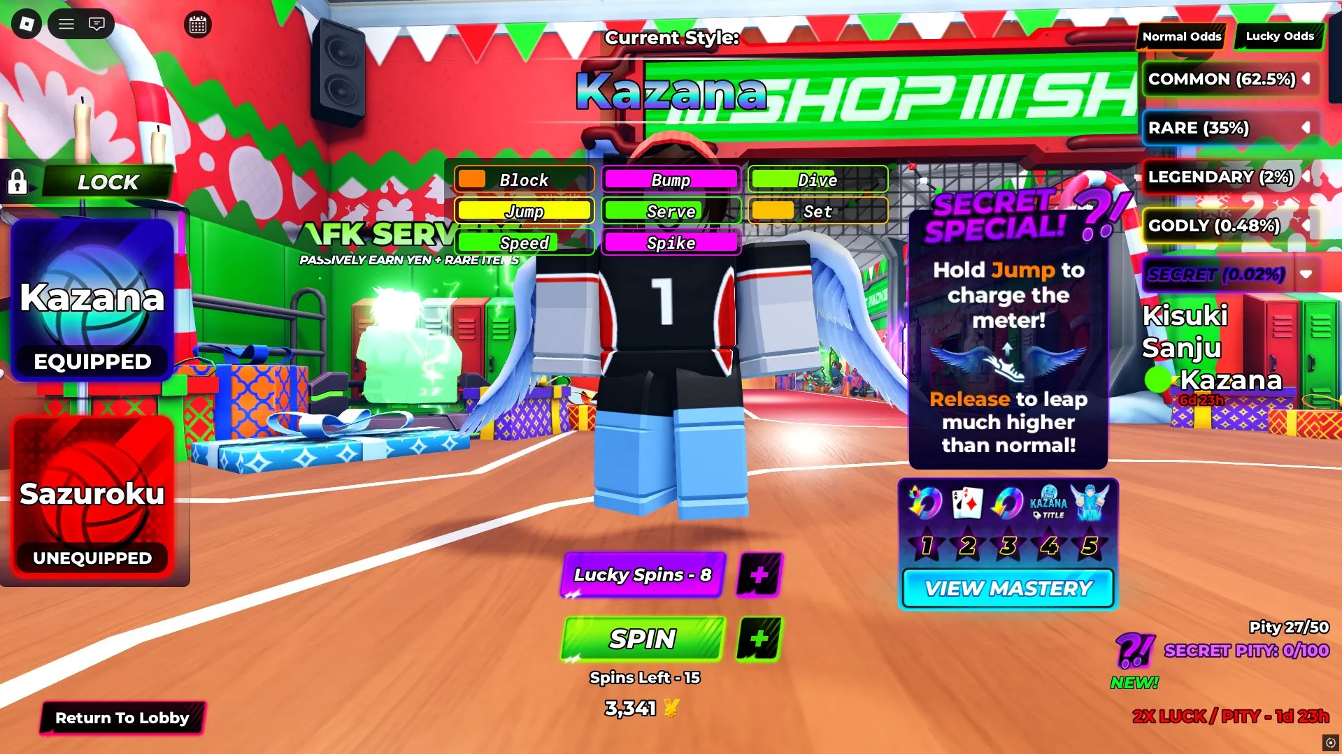 RBL3115 Sanju Kazana Hakka Styles Kazana Wings Trampoline Score Effect 4 Style Slots Account (G) 