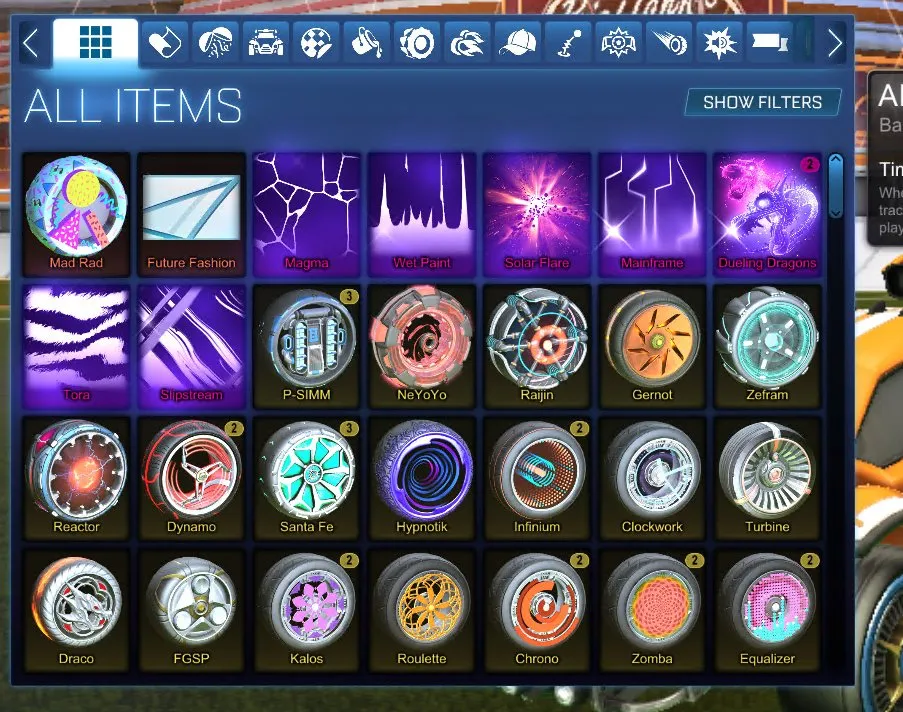 STOCK519 Fennec, Dominus, 87 Cars, 300+ Chests, Painted Cars, Premium Wheels, Massive Item Collection (G)