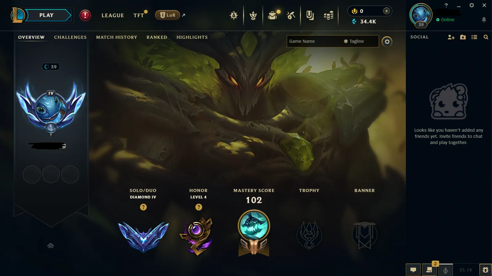👑 EUW 🎉 Diamond 4 🎗️ S15 Split 3 ( NEW ) 💎 %65 WINRATE 🎀 +30 LP GAIN & ULTRA HIGH MMR ❤️ ADC & JUNGLE MAIN 🚀 34.4K B.E ❄️ High Quality LOL Account ⭐ Warranty ✨ Full Access ⌛ Instant Delivery 📧 Mail Changeable 📷 Check Photos