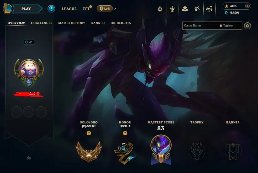 EUNE S14 Emerald 4 S16 Gold 1 | Champs: 48 | RP: 305 | 3 Skins + 14 Skin Shards | Honor lvl 3 | #24