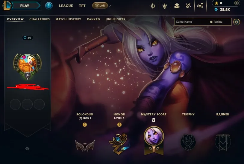 NA High Quality Safe S14 Iron 4 S16 Iron 1 0 LP Hardstuck| BE:35800| Broken Covenant Riven | Honor lvl 3 | #26