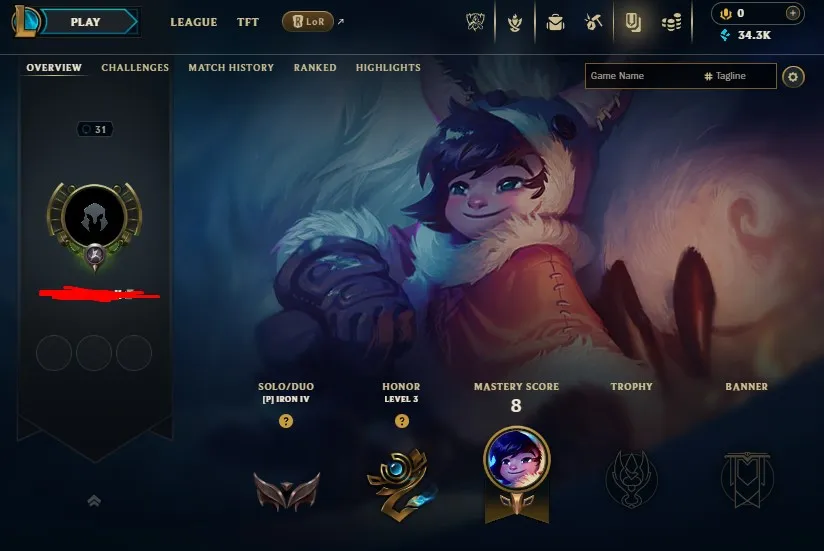 High Quality Safe S14 Iron 4 S15 Iron 4 0 LP Hardstuck| BE: 34300| 0% WR Low MMR | Honor lvl 3 | #14
