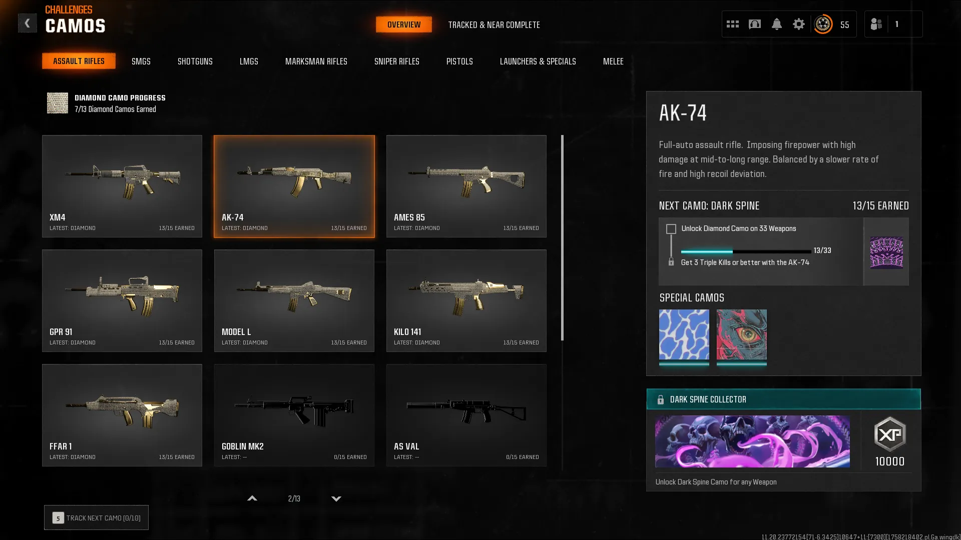 🎉【 Black Ops 6 】7 Diamond Camos ⚡ 50 Wins Done ✅ Level 55+ ✅ Activision | Linkable to all platforms | Fast Delivery