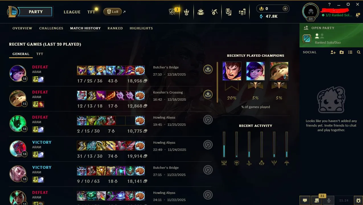[EUW] smurf account LVL 31 - 47.8K BE - Ranked Ready