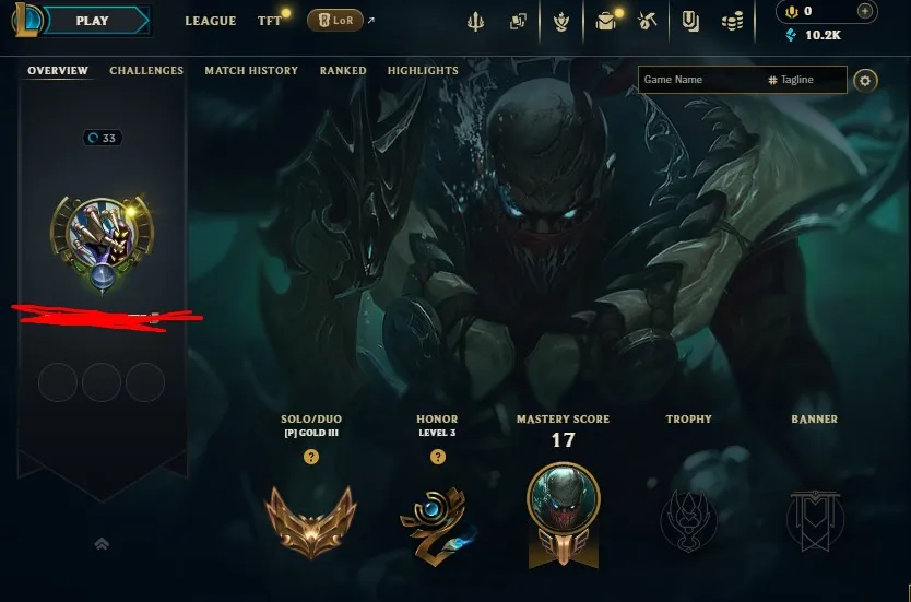 EUW S16 Gold 3 S14 Emerald 3 | Champs: 24 | BE: 10.2K | Project:Zed & Zenith Games Jayce | Honor lvl 3 | #69