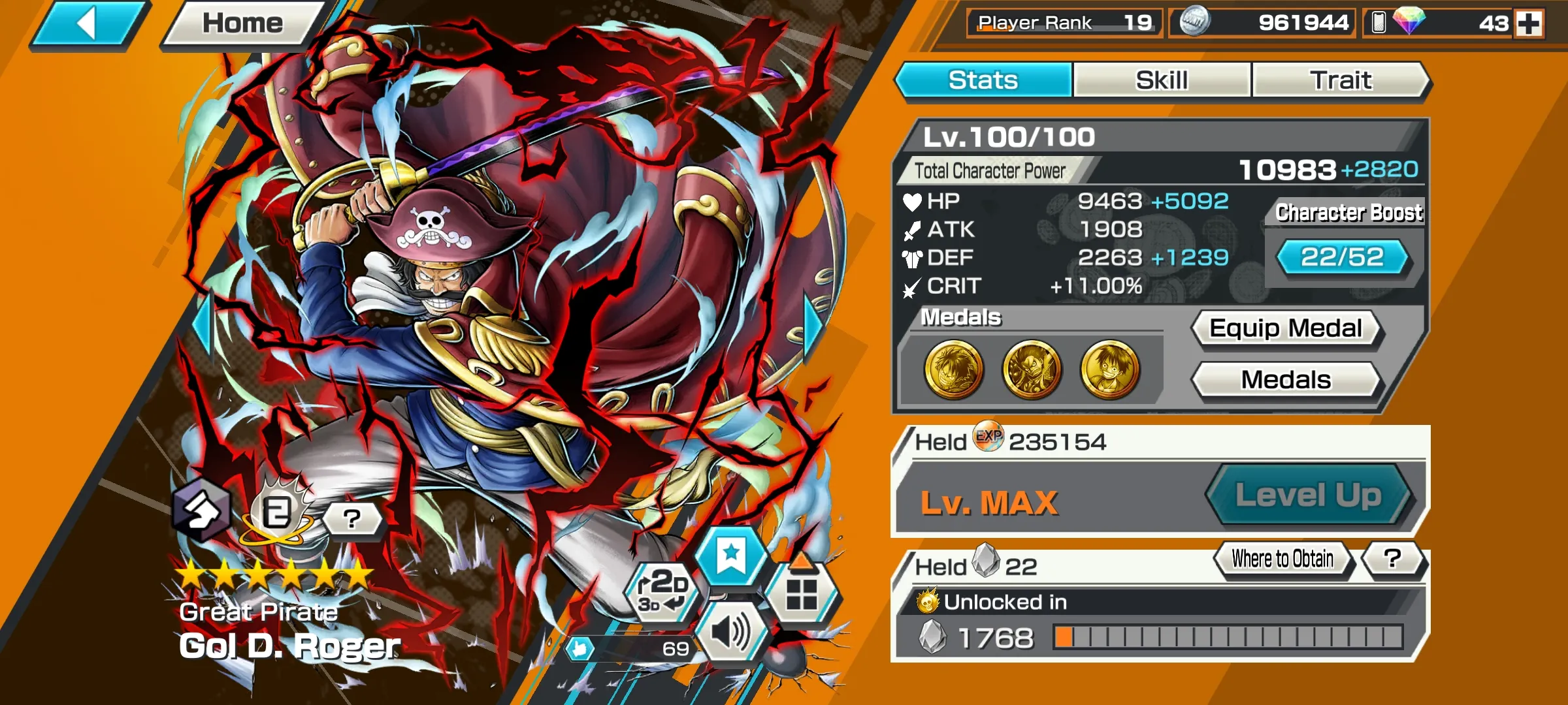 iOS✅ Android✅2 EXTREME 1 MAX🔥 GOLD ROGER MAX 🔥 NEWGATE LV 65🔥 GOOD MEDALS🔥SUPPORT 124% #46