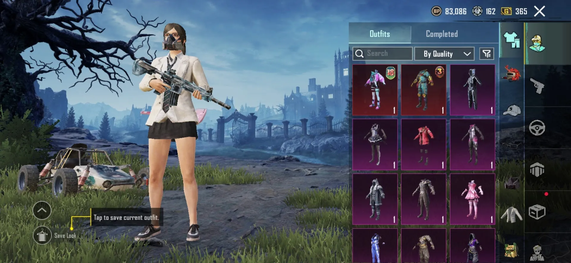 PGM533 Gold V - Skullcrusher PP-19 Bizon Lv.3, Steampunk Thompson SMG, Elite Passes, Legendary Outfits, Vehicles & Skins, Black Rose Parachute 