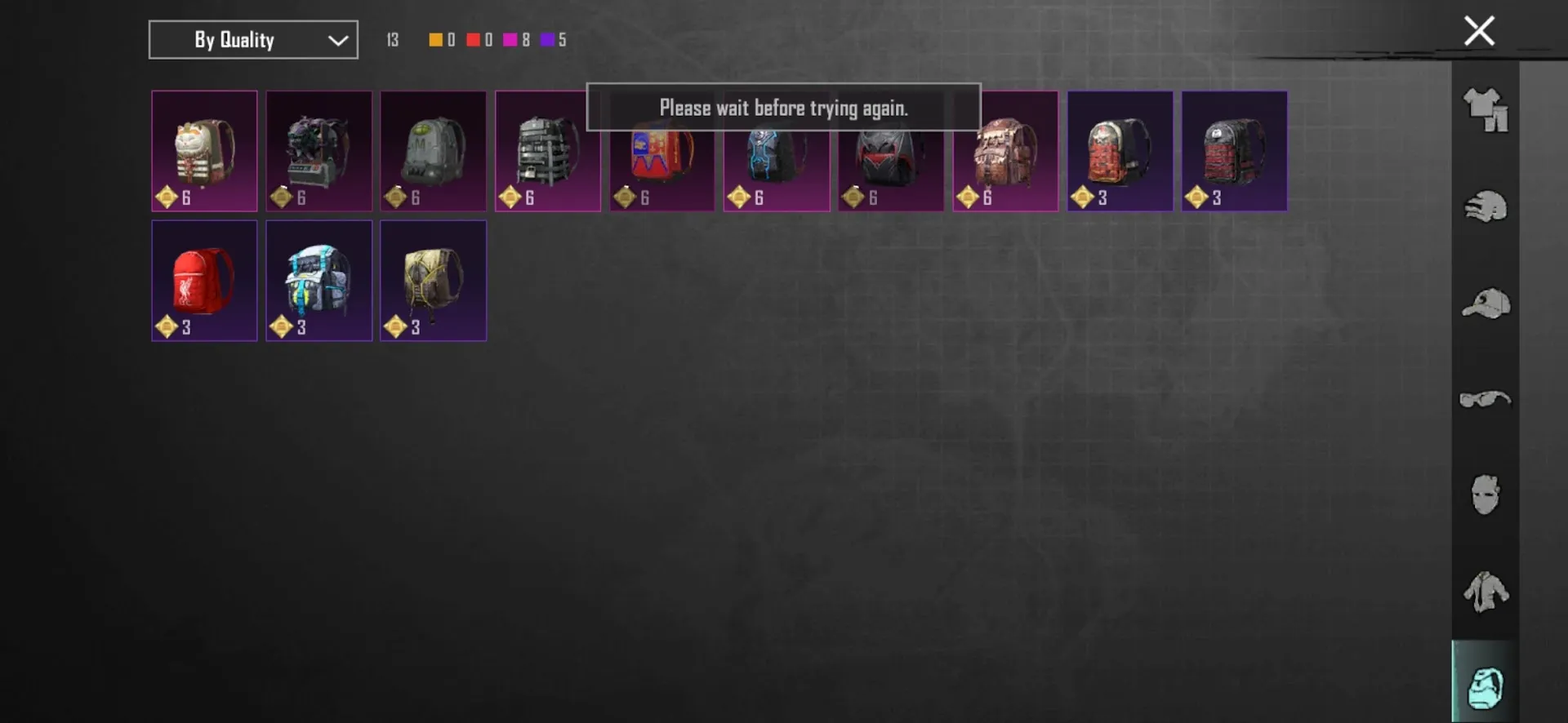 PGM548 Glacier Lv3, M762 8-bit Unicorn Lv3, AKM Hellfire (Kill Effect), Collector Title, Ace, Libra Masked Desert Skins, 6 Mythic Sets 