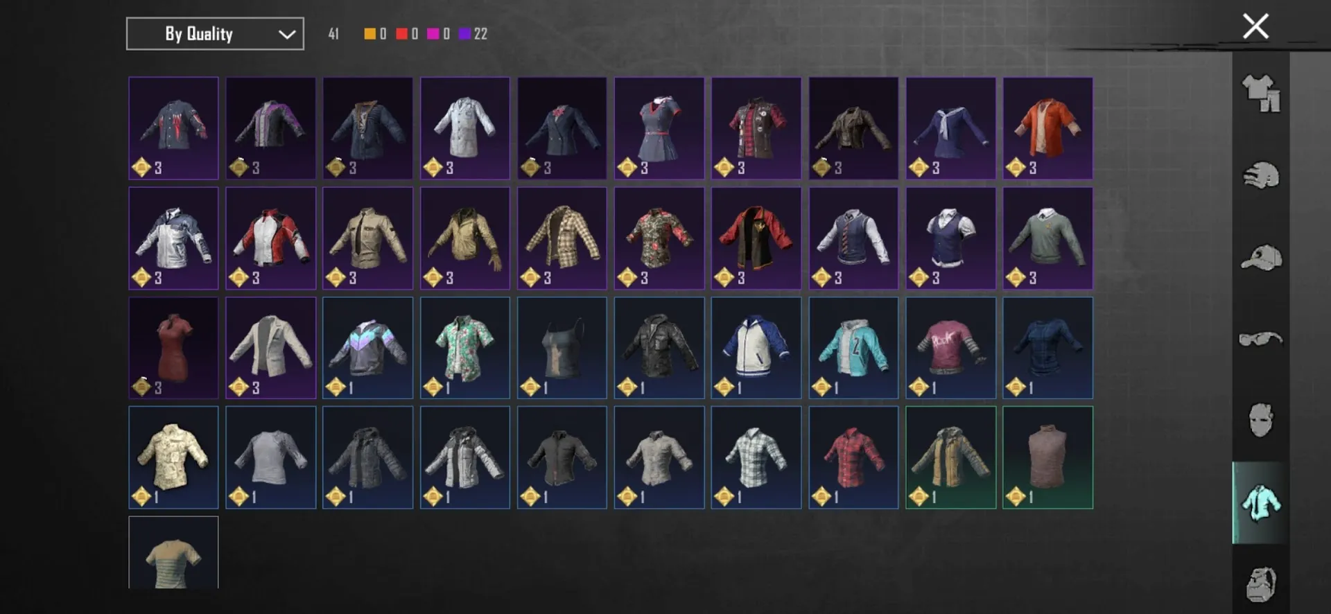 PGM541 Seadream Melody SLR, Glacier M416 Lv2, Chow Blaster SCAR-L Lv3, Candied Haunter MP7 Lv2, Multiple Mythic Outfits & Vehicles 