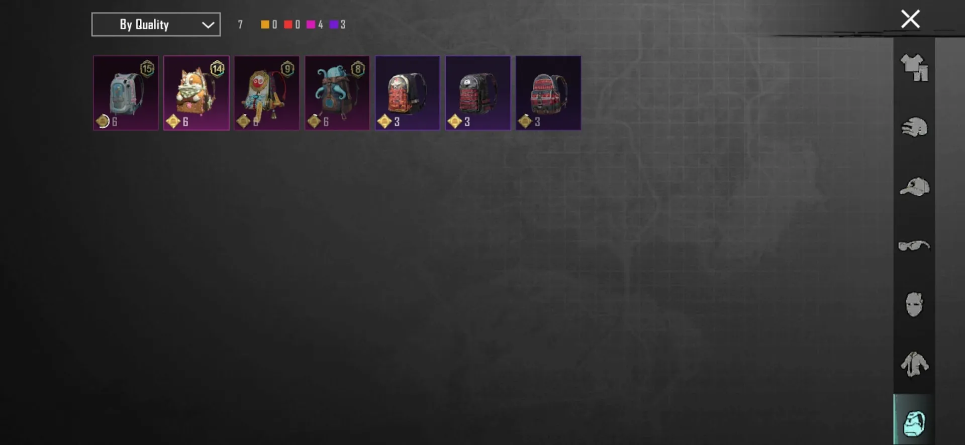 PGM541 Seadream Melody SLR, Glacier M416 Lv2, Chow Blaster SCAR-L Lv3, Candied Haunter MP7 Lv2, Multiple Mythic Outfits & Vehicles 