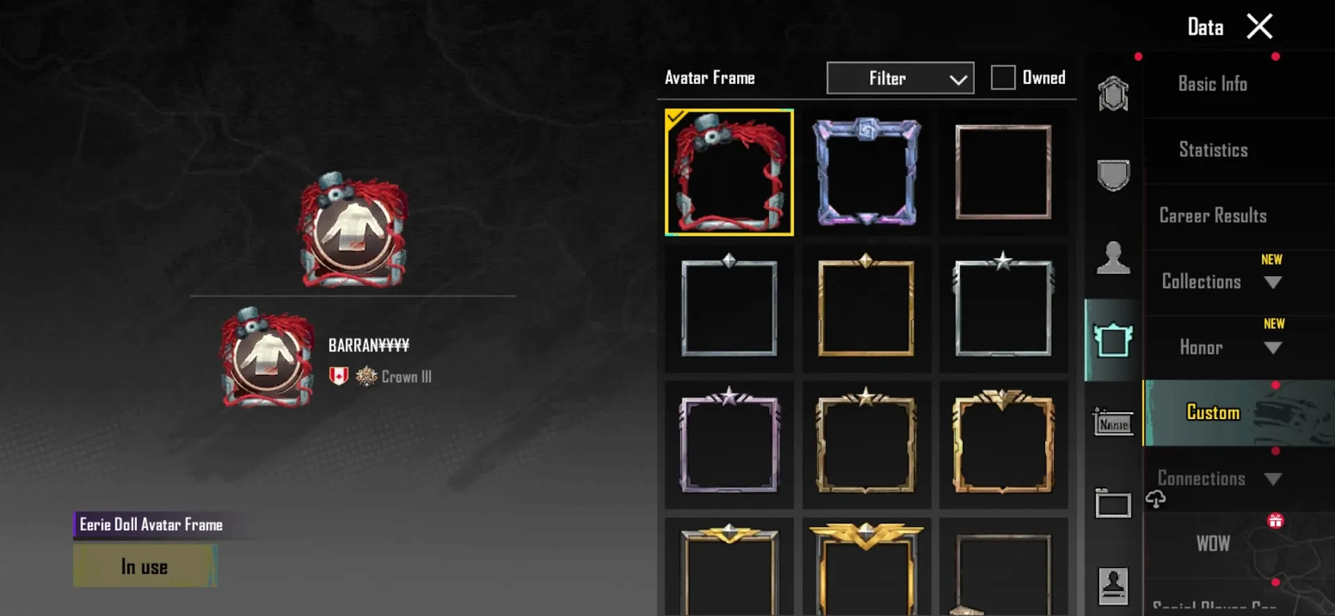 PGM538 Collector Suit, Eerie Doll Avatar Frame, Chow Blaster SCAR-L, Thornrose Dawn M16A4, Jungle Prey Parachute, Multiple Mythic Outfits & Weapon Skins 