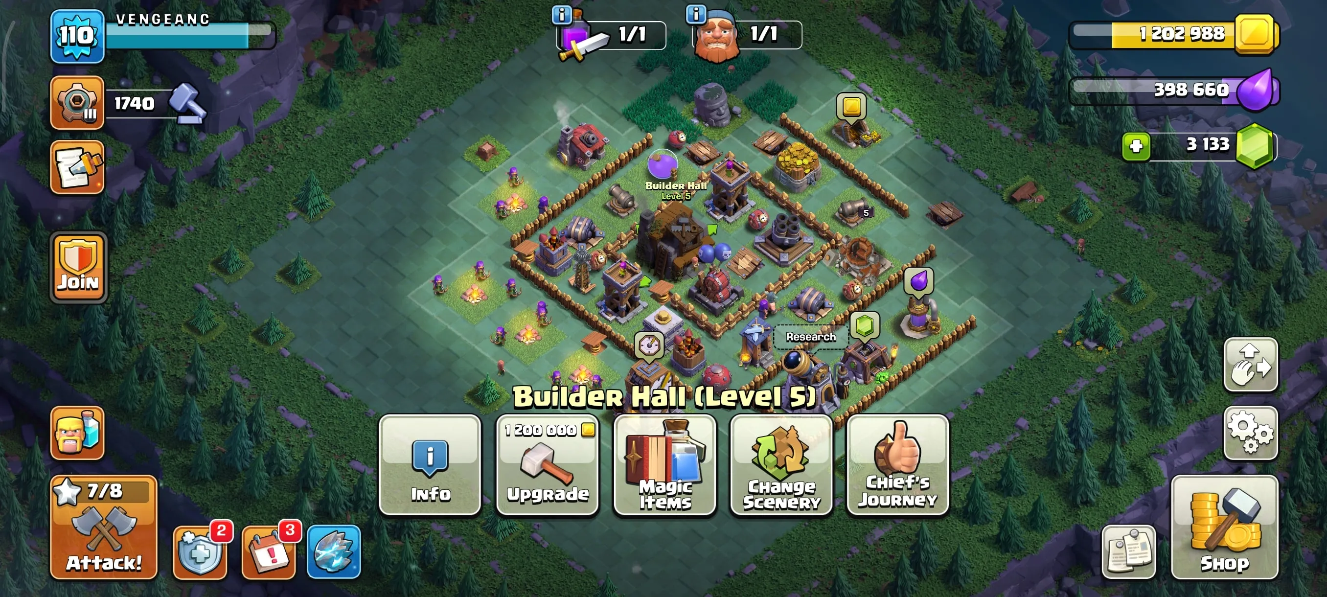 COC193 Ghost Queen Skin TH12 Account 5 Builders BH5 3133 Gems 