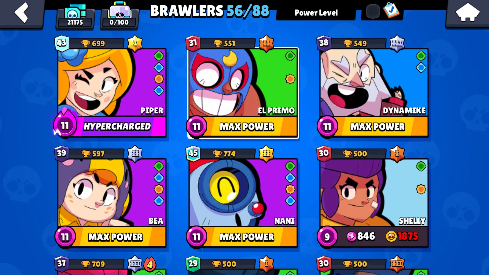 🏆21.175 TROPHY🏆 56 BRAWLERS 💫 45 SKINS 🔥INSTANT DELIVERY 🚚 SEE SCREENSHOTS 💥