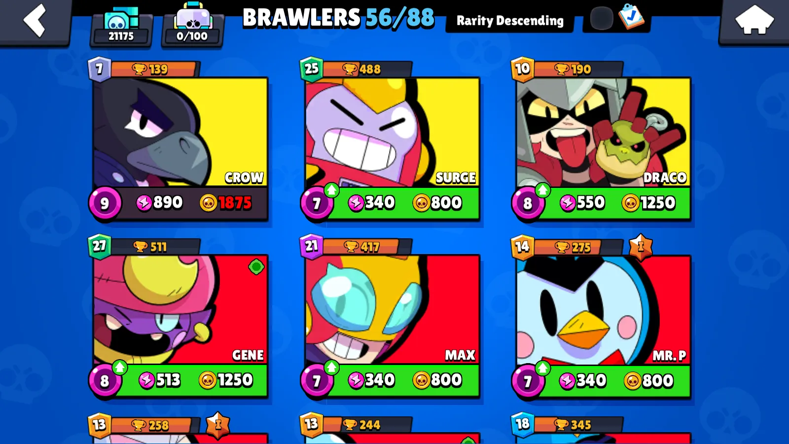 🏆21.175 TROPHY🏆 56 BRAWLERS 💫 45 SKINS 🔥INSTANT DELIVERY 🚚 SEE SCREENSHOTS 💥
