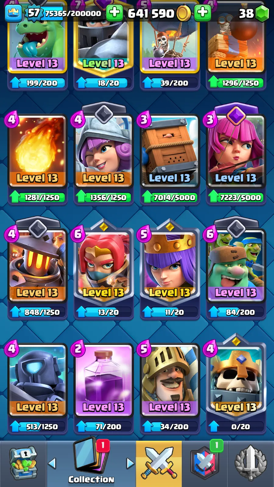 🏆15.000 TROPHIES🏆OWN CLAN💫LVL 57🔥37 MAX CARDS⭐ALL CARDS