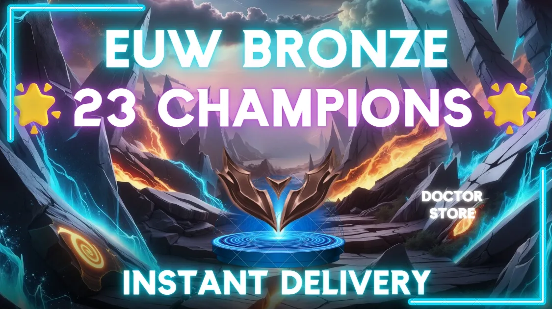 EUW ☀️ BRONZE Il ☀️ 4075 BE ☀️ 23 CHAMPIONS 🚀 INSTANT DELIVERY