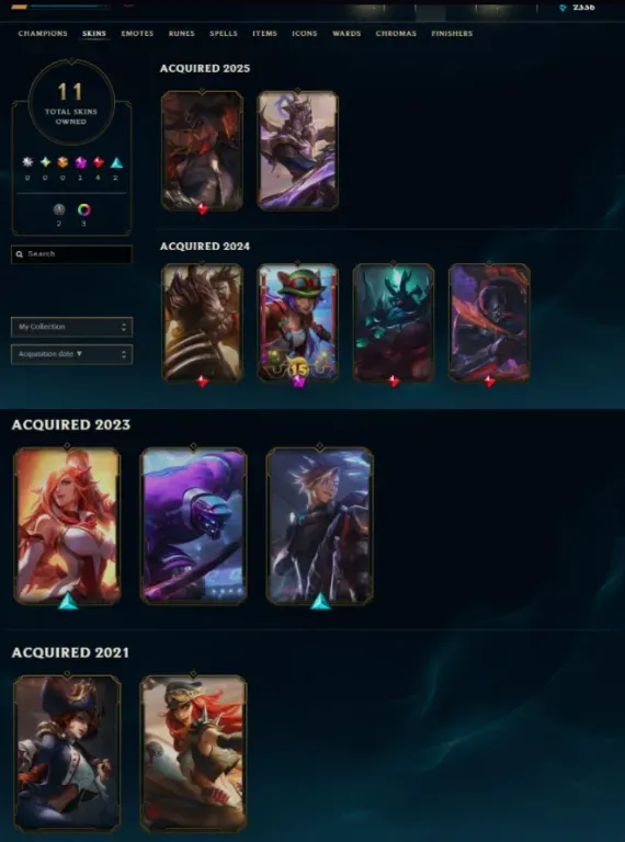 EUW ⭐️ NEW SPLIT ⭐️ SILVER 2 ✅ 11 SKINS ✅ 58 CHAMPIONS ❤️ SAFE AGED YEAR 2021 ACCOUNT ❤️