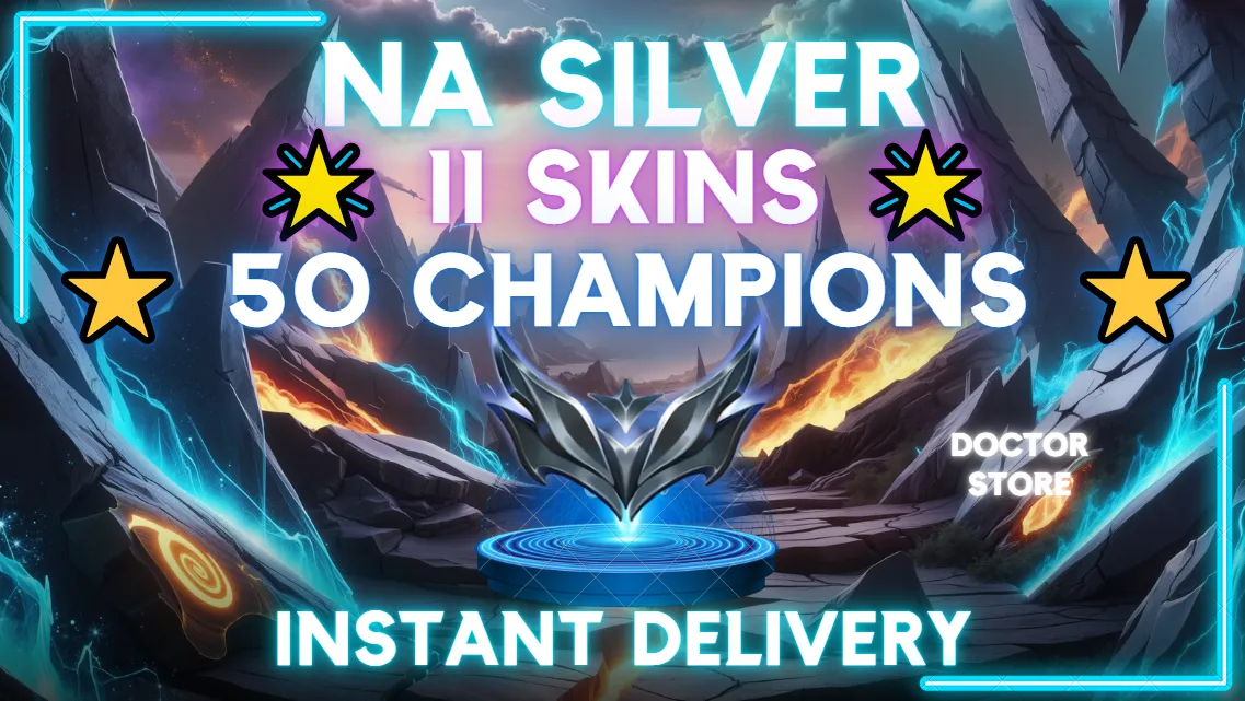 🌎【NA】🌎 SILVER 2 ✅ 11 SKINS ✅ 50 CHAMPIONS 🎯 RANKED RESTRICT 🎯