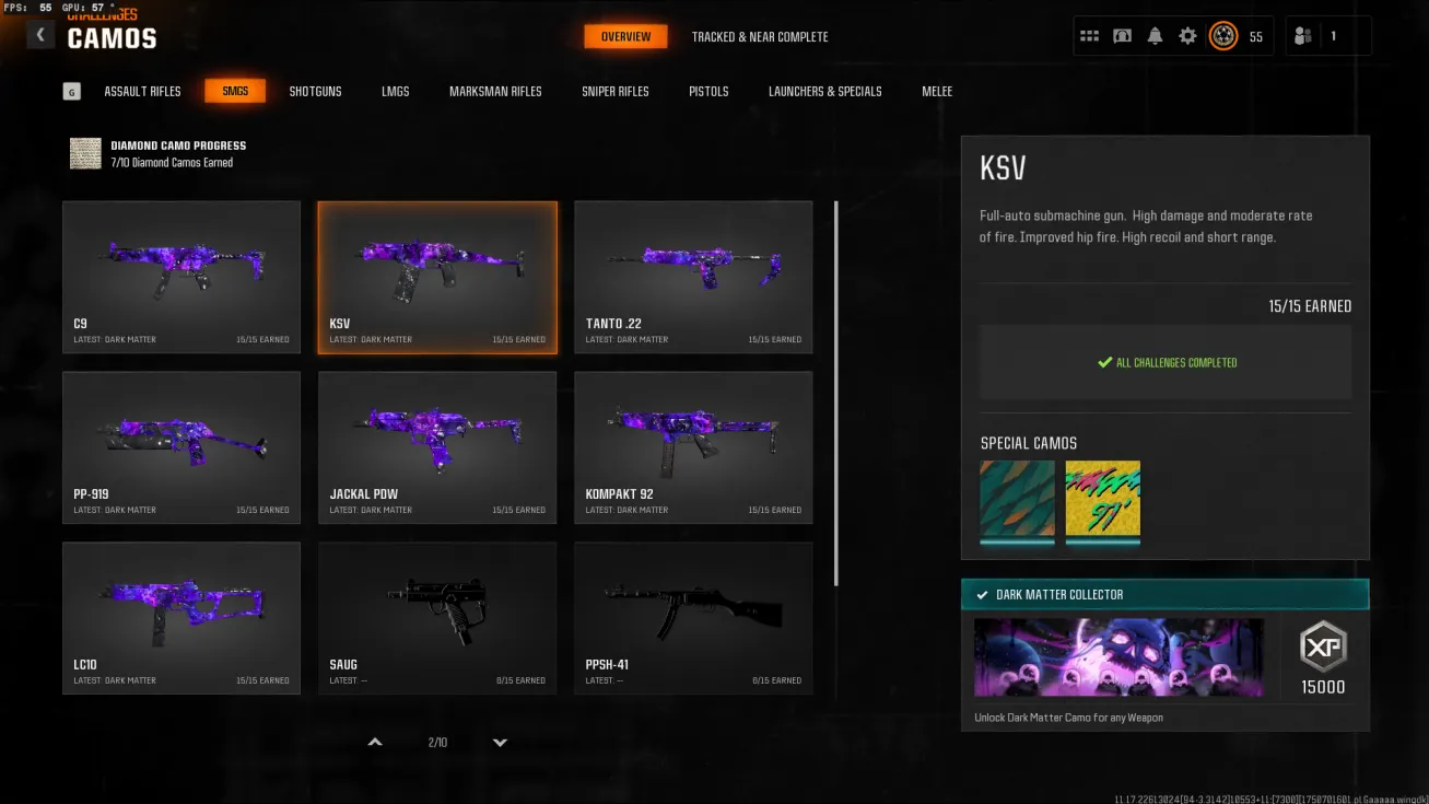 Dark Matter On 33-40 Guns ✨ Level 55 Bo6/Warzone [Handmade]⚡【PC/PS/Xbox】✅ Ranked Ready [✅INSTANT✅]