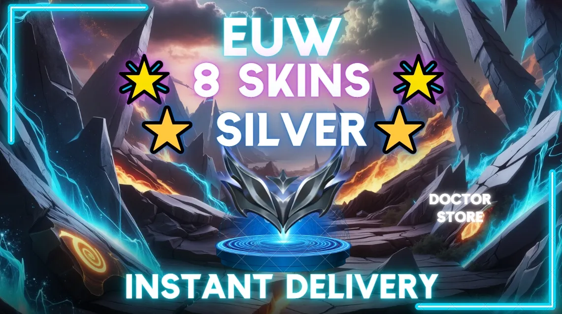 【EUW】🔥 SILVER 1 ✅ 8 SKINS ✅ 65 CHAMPIONS ❤️ SAFE ACCOUNT ❤️ TRUSTED SELLER ❤️