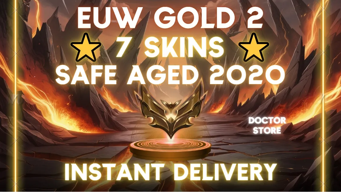 【EUW】🌎 GOLD 2 🏆 7 SKINS ✅ 45 CHAMPIONS ❤️ SAFE AGED 2020 ACCOUNT ❤️
