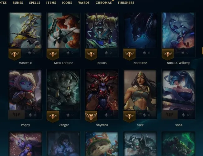 EUNE S14 Emerald 4 S16 Gold 1 | Champs: 48 | RP: 305 | 3 Skins + 14 Skin Shards | Honor lvl 3 | #24