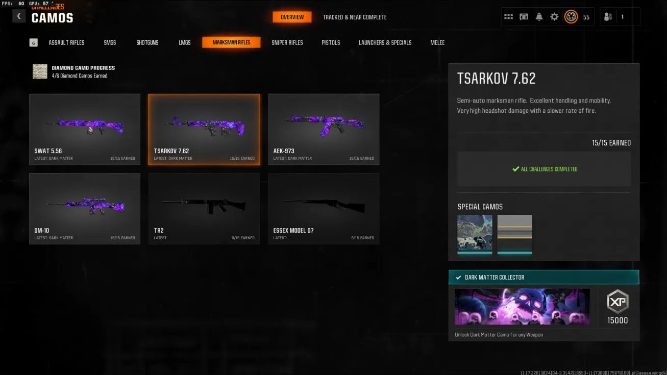 Dark Matter On 33-40 Guns ✨ Level 55 Bo6/Warzone [Handmade]⚡【PC/PS/Xbox】✅ Ranked Ready [✅INSTANT✅]