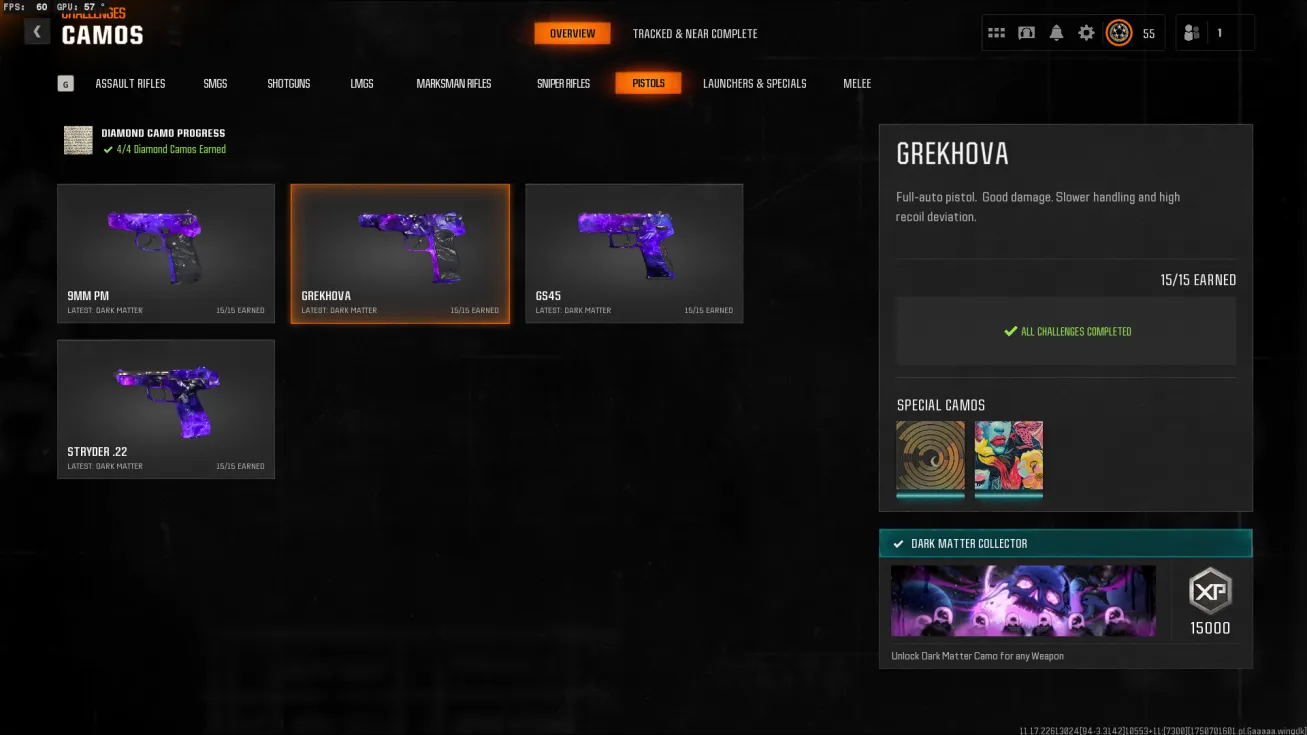 Dark Matter On 33-40 Guns ✨ Level 55 Bo6/Warzone [Handmade]⚡【PC/PS/Xbox】✅ Ranked Ready [✅INSTANT✅]