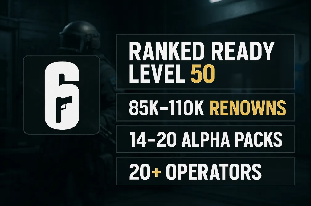 🎮 【PC/PS4/PS5/XBOX】R6S ✅ LEVEL 50+ ✅ RANKED READY ✅