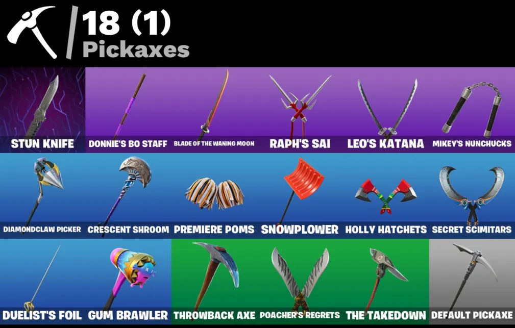 [PC] 15 skins Polar Peely Solid Snake Donatello Leonardo