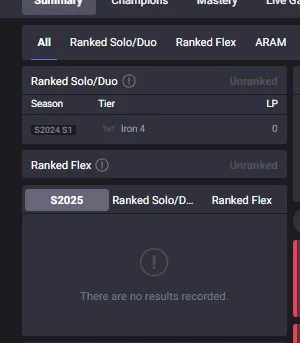 EUNE High Quality Safe S14 Iron 4 S16 Iron 1 0 LP Hardstuck| BE:36300| 0% WR Low MMR | Honor lvl 3 | #23