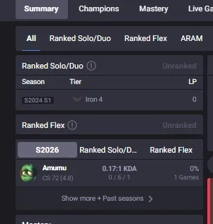 NA High Quality Safe S14 Iron 4 S16 Iron 1 0 LP Hardstuck| BE:38500| 0% WR Low MMR | Honor lvl 3 | #29