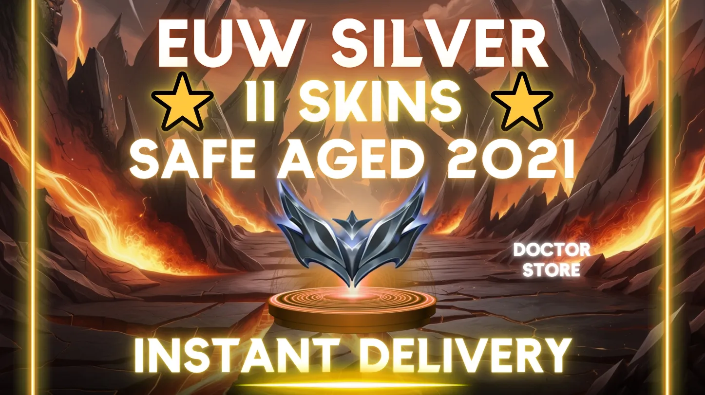EUW ⭐️ NEW SPLIT ⭐️ SILVER 2 ✅ 11 SKINS ✅ 58 CHAMPIONS ❤️ SAFE AGED YEAR 2021 ACCOUNT ❤️