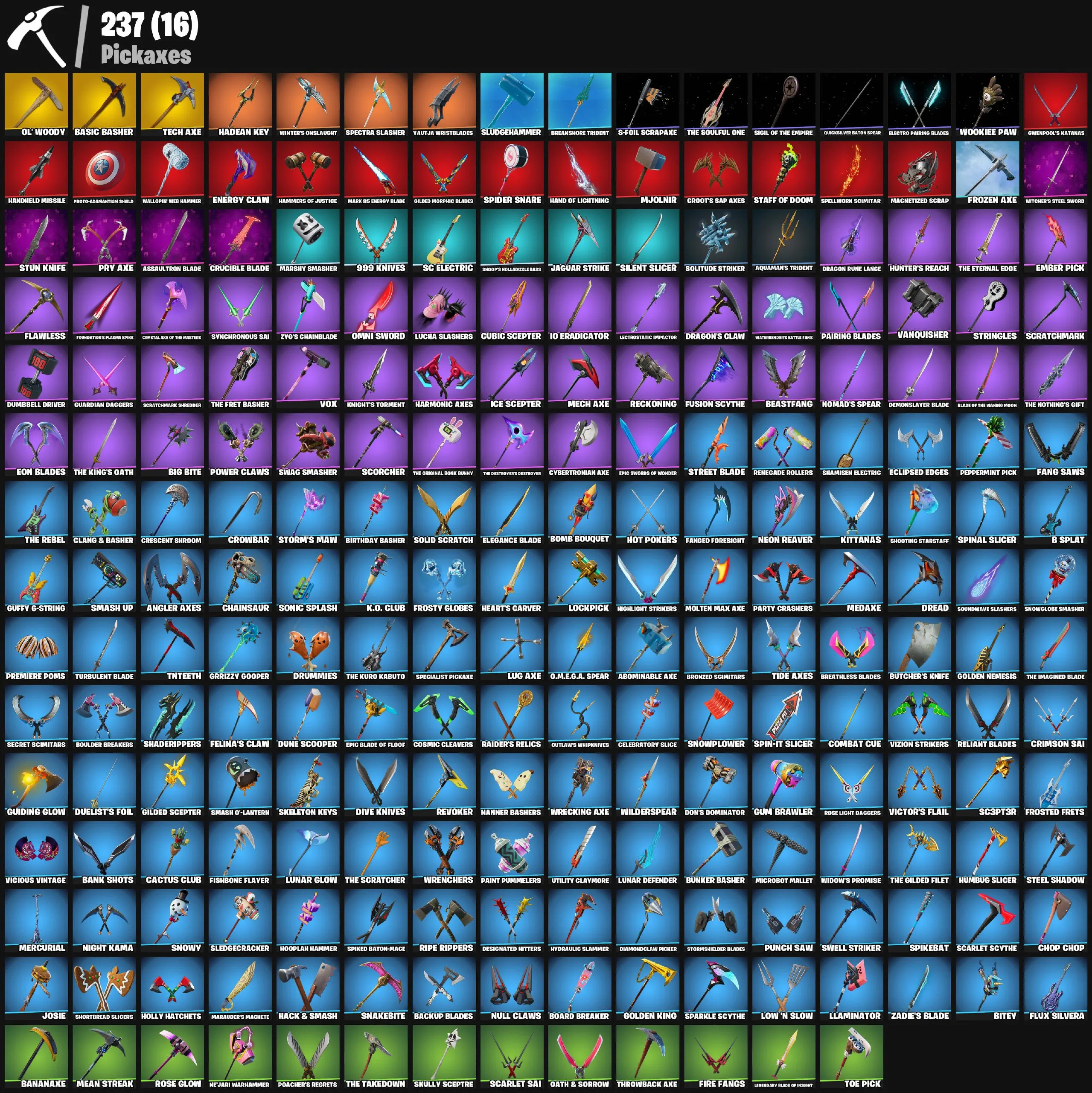 F979 227 Skins, OG STW, Gold Meowscles, Gold TNTina, Gold Brutus, Warpaint, Eternal Knight, Predator, Fusion, Batman, Event Sets, 