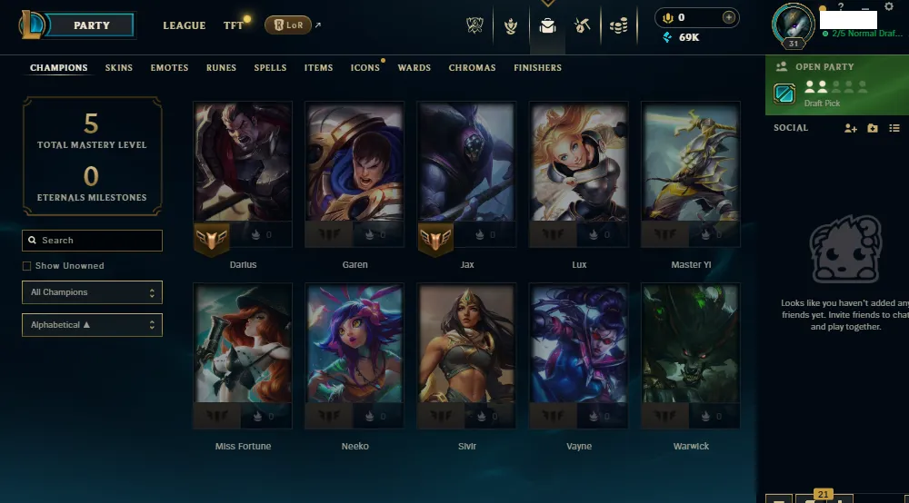 🌎EUW🏆Ranked Ready⭐W10-0L❄️+69K 🔥9 Skins in loot🏆10 Champions 🚀instant delivery✅️